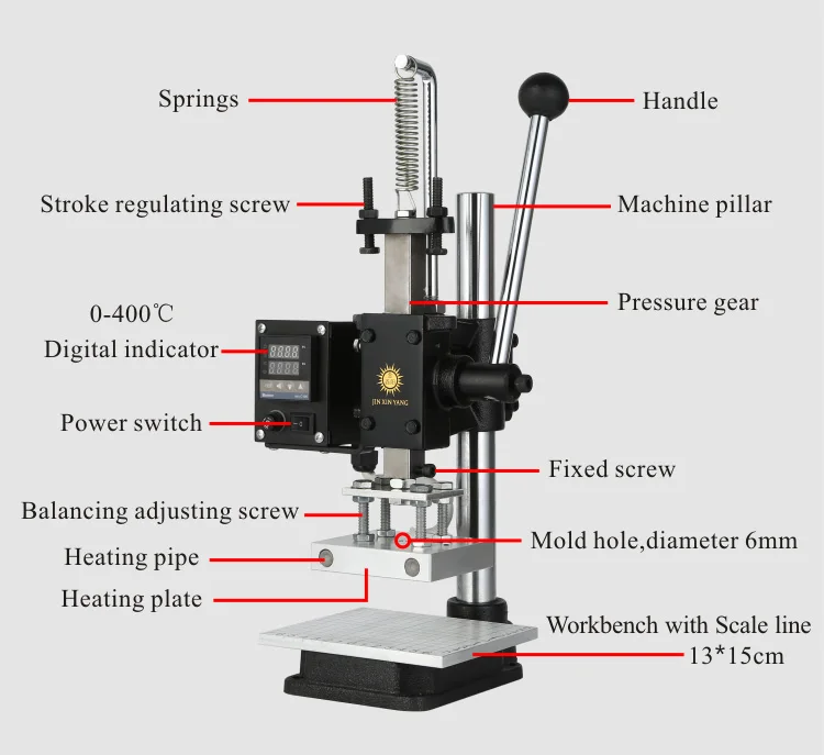 JINXINYANG машина для горячего тиснения фольгой ручная Бронзирующая машина для тиснения кожи и дерева