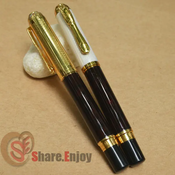 

FOUNTAIN PENS 2 DIKAWEN 821 MEDIUM NIB WINE AND GOLDEN WHITE NEW