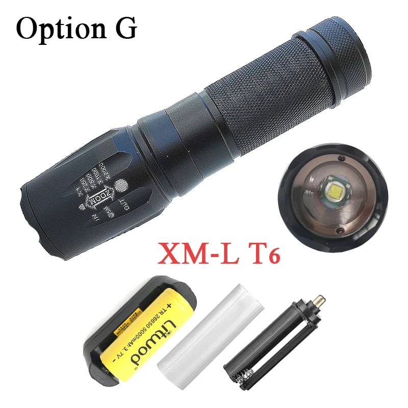 Litwod Z20P78 CREE XHP70 32 Вт чип лампа мощный зум объектив тактический светодиодный светильник фонарь 10000 мАч 26650 батарея высокий светильник - Испускаемый цвет: Option G