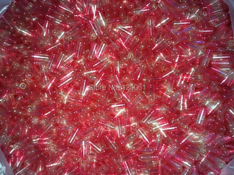 1# pink translucent-clear gelatin empty capsules