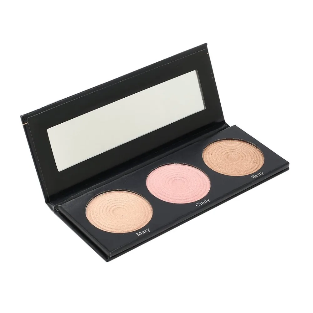 BEAUTY GLAZED Portable 3 Color Eyeshadow Palette Highlight Powder for
