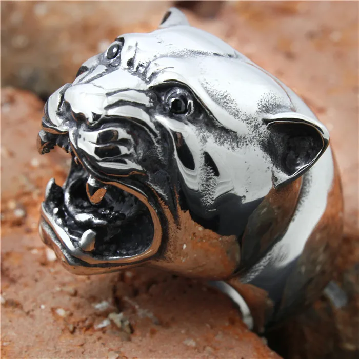 

1pc Mens Boys 316L Stainless Awesome Ring Hot Selling Tiger Head Ring Factory Price