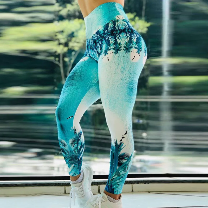 Новое поступление обтягивающие женские леггинсы для фитнеса 3D сетка колючая груша в полоску с принтом Спортивные Леггинсы пуш-ап эластичные тонкие брюки