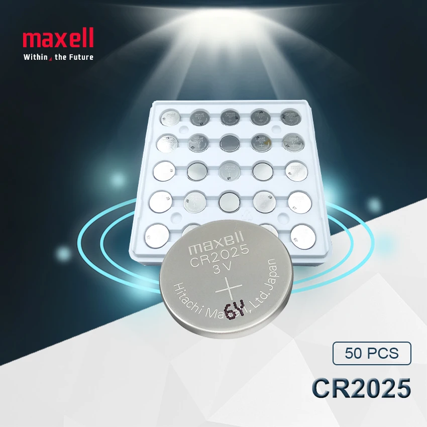 

50pc maxell Original cr2025 Button Cell Batteries cr 2025 3V Lithium Coin Battery For Watch Calculator Weight Scale