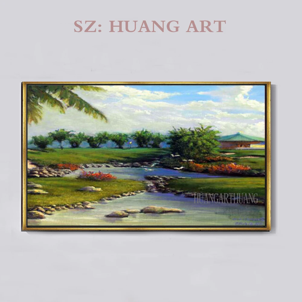 golf course Modern Beautiful Golf Course On Canvas Landscape oil Painting Wall Art Artwork Photo To Home Office Decor | Дом и сад