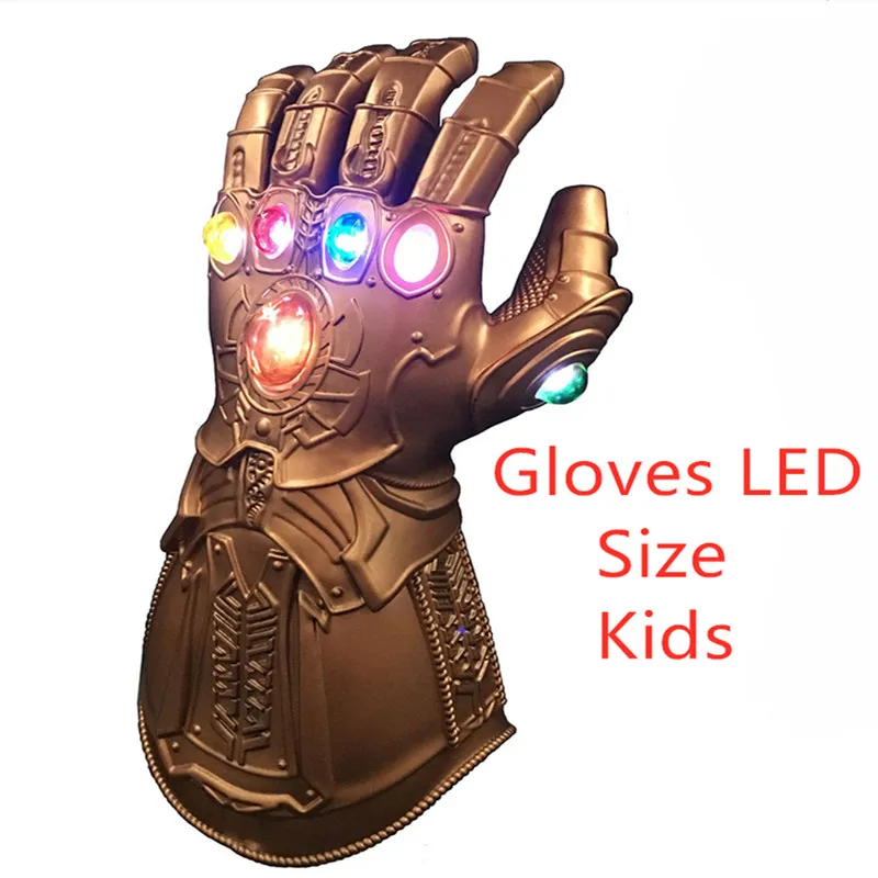 4 эндгейм танос Led Infinity Gauntlet маскарадные костюмы Бесконечность камни война Led перчатка с крагами для детей и взрослых Размер - Цвет: Kids size