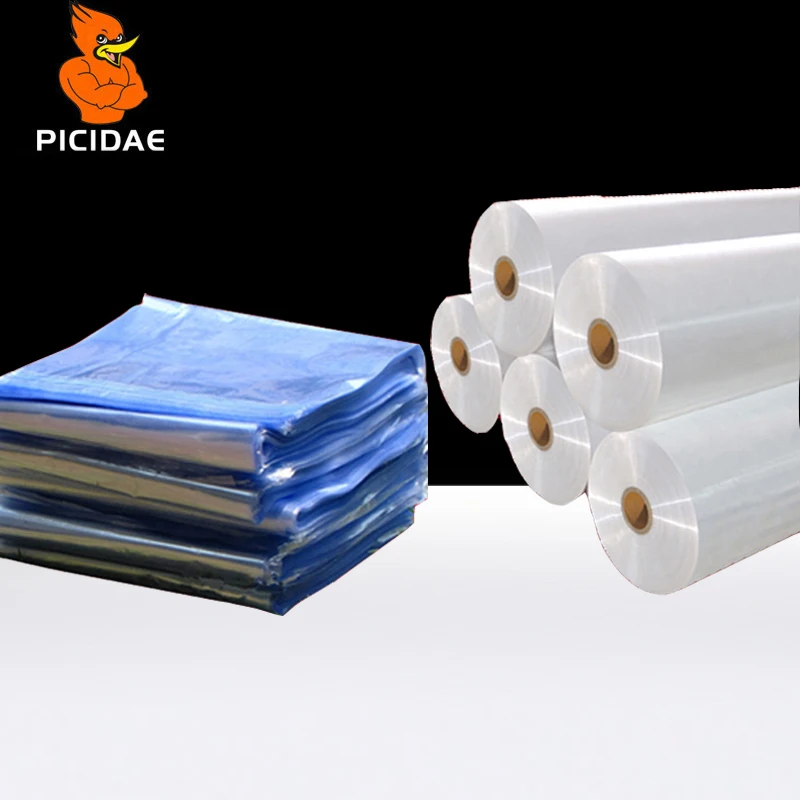 

PVC Reel Heat Shrinkable Film Transparent Double Layer Plastic Cylindrical Packaging Bag Daily Necessities Crafts Stationery