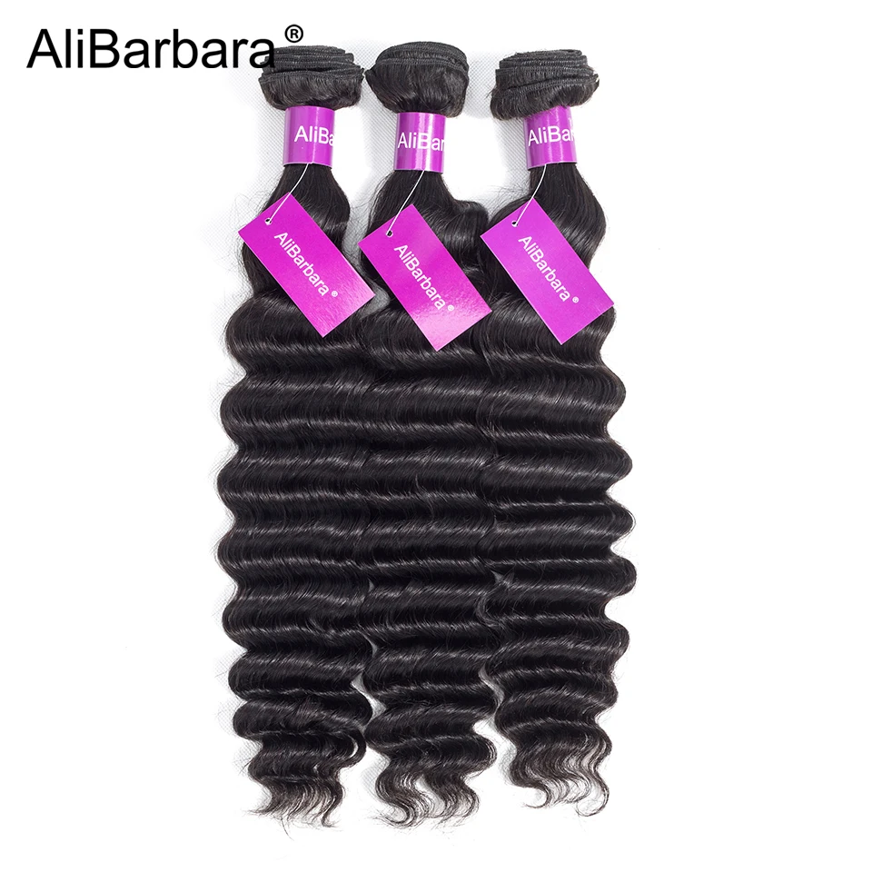 AliBarbara Hair Loose Deep Malaysian Hair Bundles 3pcs 100% Remy Human Hair Weave Extension Natural Black Can be dyed and bleach AliBarbara Hair Loose Deep Malaysian Hair Bundles 3pcs 100% Remy Human Hair Weave Extension Natural Black Can be dyed and bleach