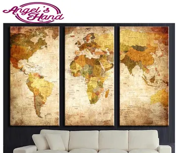 

5D Diamond picture Vintage world map diamond painting kit rhinestone painting round/square diamond painting diy diamond painting