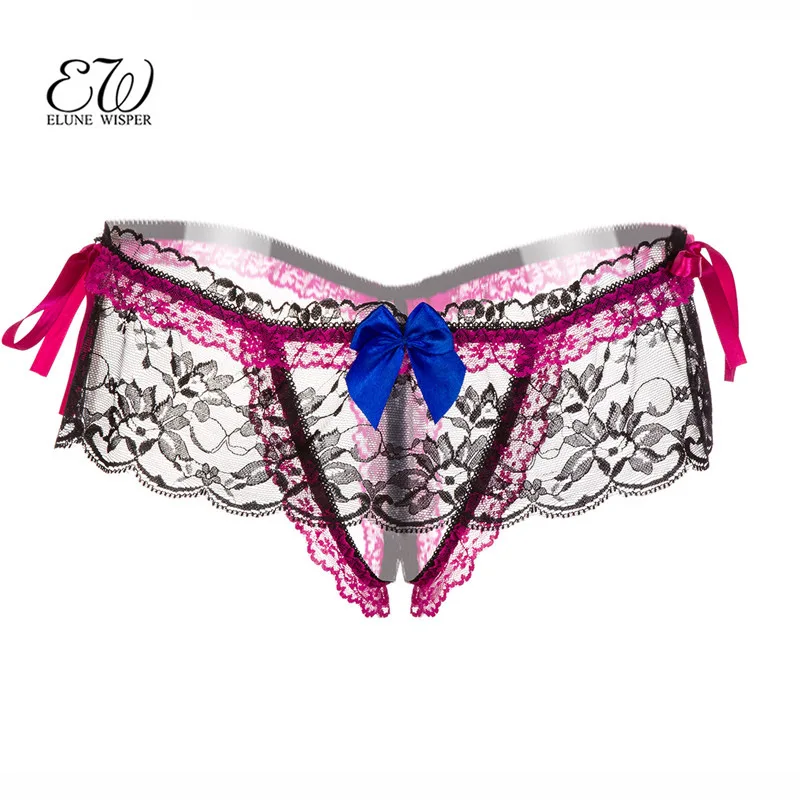 

EW Women Sexy Thong Open Crotch Panties Women's Sexy Lingerie Hot Erotic Lace Briefs Women Underwear Lace Crotchless
