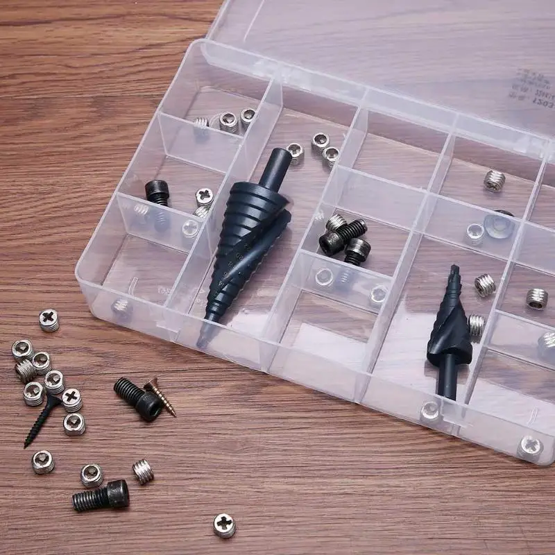 12 rejillas herramienta organizador caja contenedor plástico transparente caja de almacenamiento tornillo componente caja de soporte