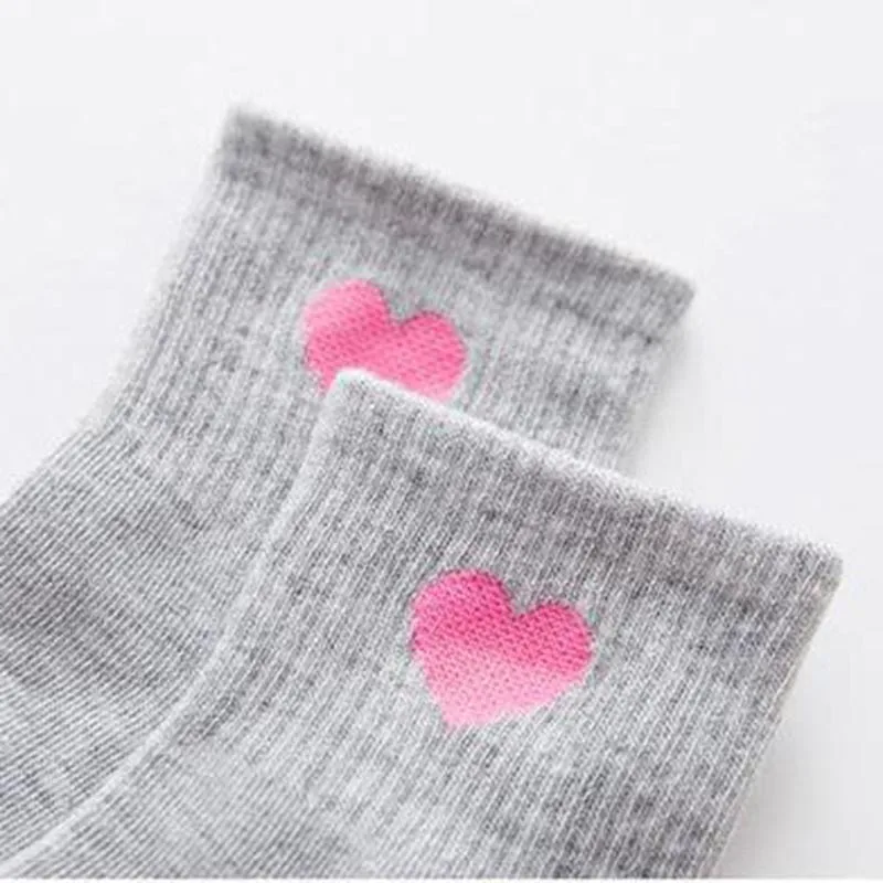 Новые хлопковые милые теплые носки с сердечками для женщин женские осенние зимние спортивные носки для досуга Чистый хлопок Meias
