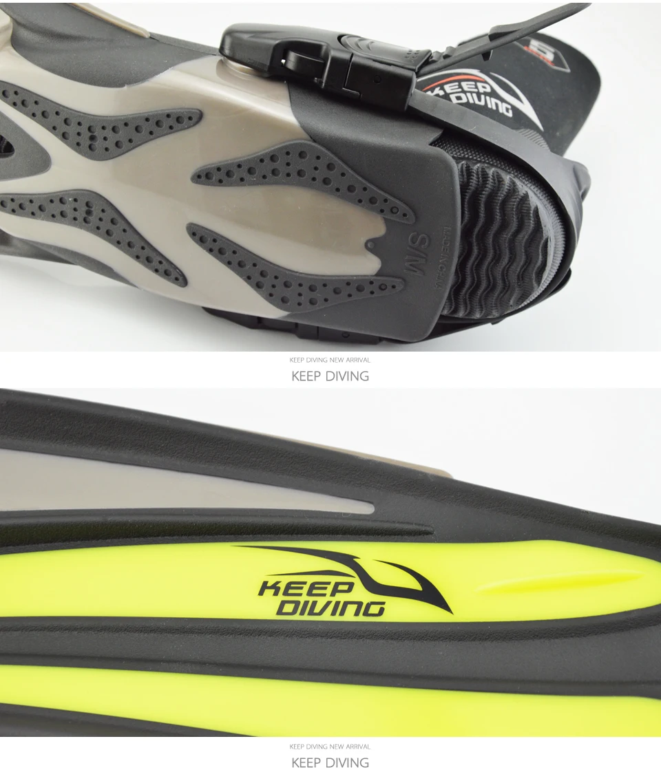 Mantener el buceo de tacón abierto buceo aletas largas ajustables Snorkeling natación aletas especiales para botas de buceo zapatos Monofin engranaje - 2