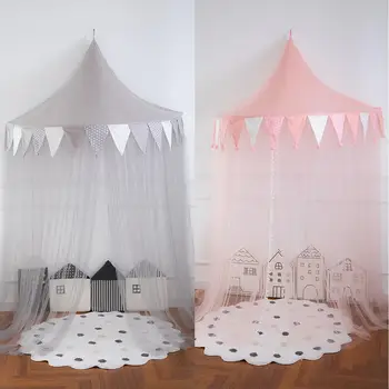 

Kids Bed Mosquito Net Children's Bed Net Tent Reading Corner Layout Half Moon Play Game House Bed Canopy For Girls Boys In Stock