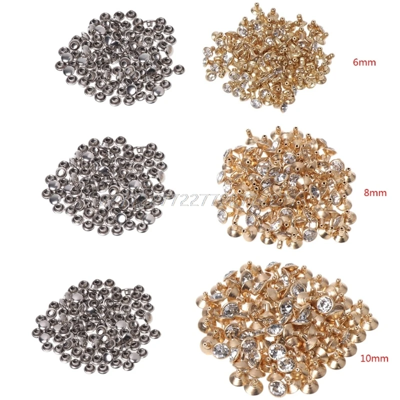 

100x Fashion Rhinestone Rivets Studs Leather Craft DIY For Shoes Clothes Decor D19 dropship