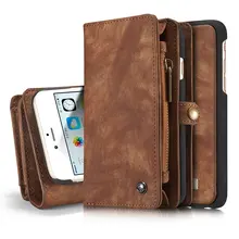 CaseMe Brand For Apple iPhone 6 6S + Plus Case Luxury Genuine Leather craft phone Cover Wallet Magnet Flip Stent Card slot Cases