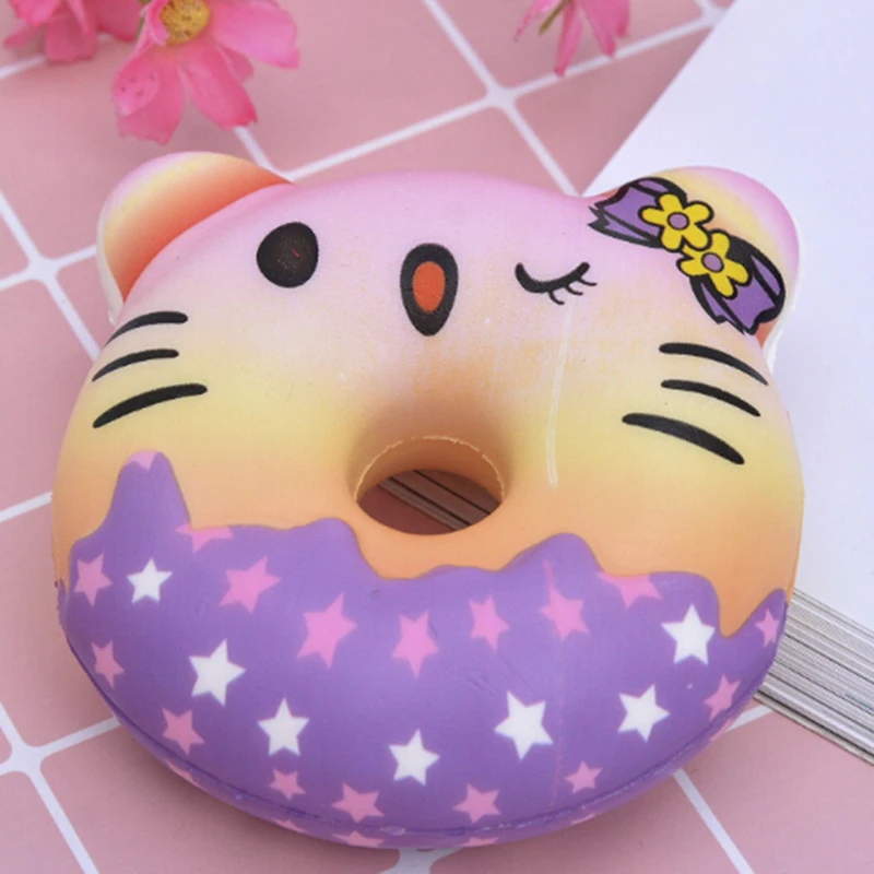 Кавайный пончик Jumbo Squishy медленно поднимающийся Розовый Единорог пончик сжимает забавную игрушку для детей антистресс сжимает игрушку для