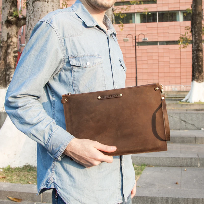 Crazy Horse кейс для ноутбука из натуральной кожи для Apple MacBook 12 дюймов компьютерный карман для MacBook рукав сумка на молнии