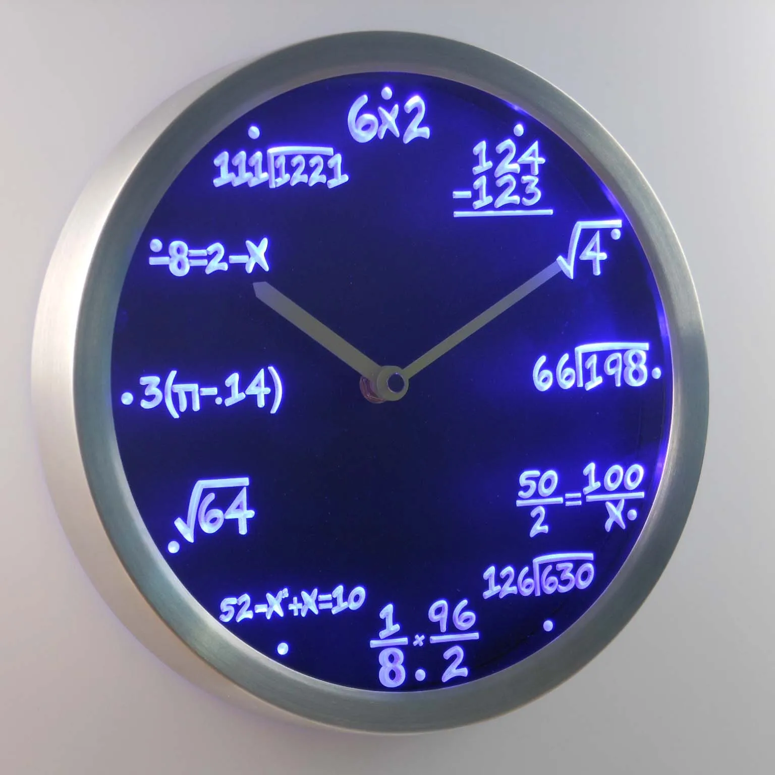 

Mathematical Algebra Formula Math Teacher Gift Neon LED Wall Clock Modern Design Wall Clock Glowing Clock