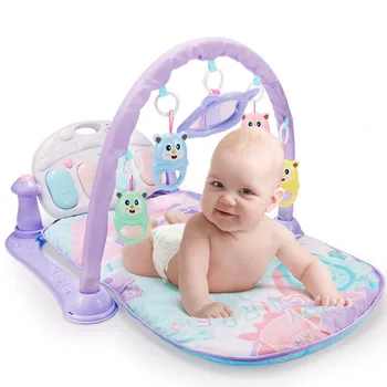 

2 in 1 Baby Gym Puzzles Mat Educational Rack Toys Baby Music Play Mat with Piano Keyboard Baby Fitness Rack Play Mat