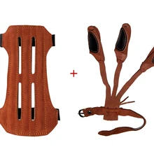 Замшевые Кожаные Защитные перчатки для пальцев Защита при стрельбе из лука стрельба лук стрела спортивные коричневые высококачественные защитные перчатки из коровьей кожи