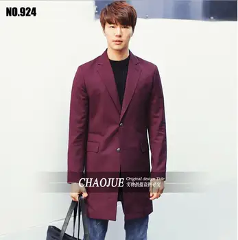 

Long Style Suit New Men's Korean Fashion Casual Blazer Jacket Spring Autumn Outwear Clothing ! S-6XL free shipping