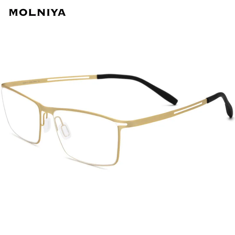 

New B Titanium Glasses Frame Men Semi Rimless Prescription Eyeglasses Women Myopia Optical Frames Ultralight Screwless Eyewear