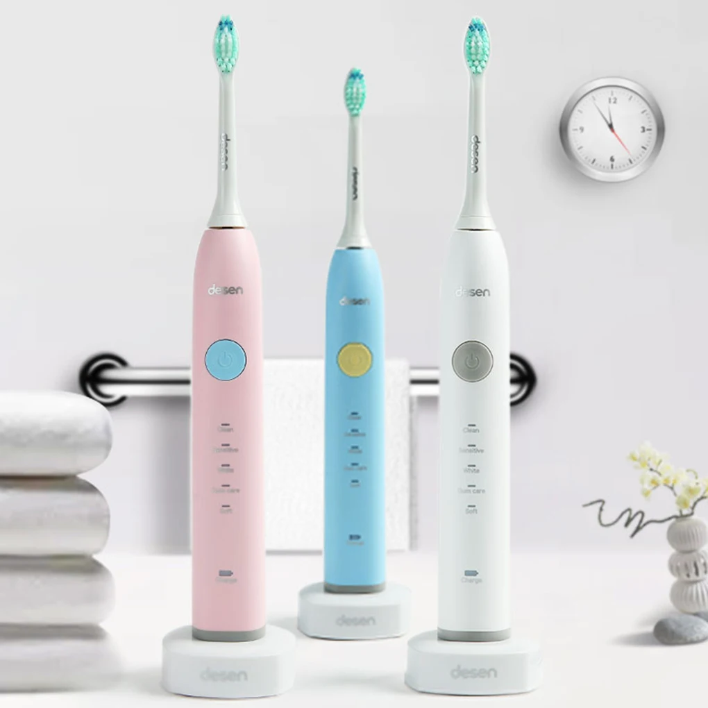 

Sonic Electronic Tooth Brush Waterproof Rechargeable Low Noise Electric Toothbrush Replaceable Brush Head