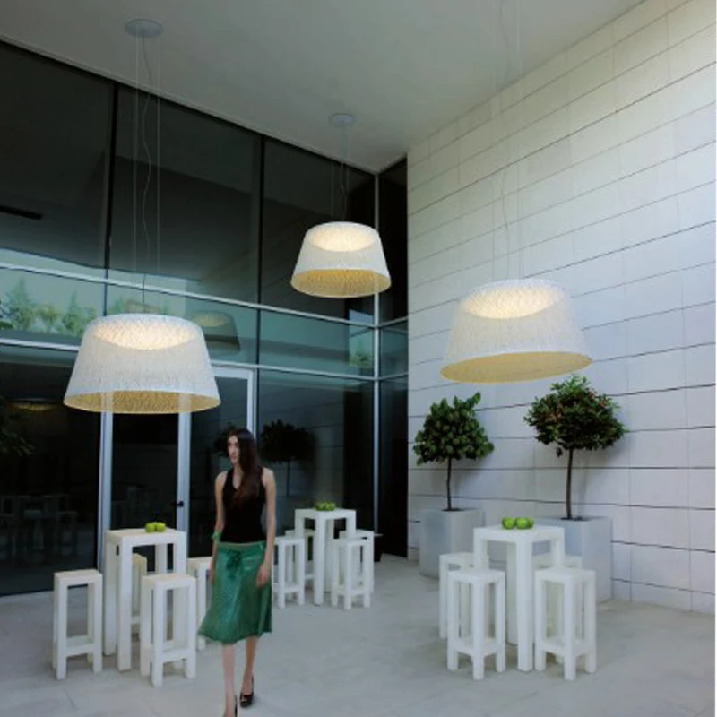 Modern Rattan art pendant lamp lights chandelier lighting led hanglamp loft decor lamps light fixtures Living room Restaurant