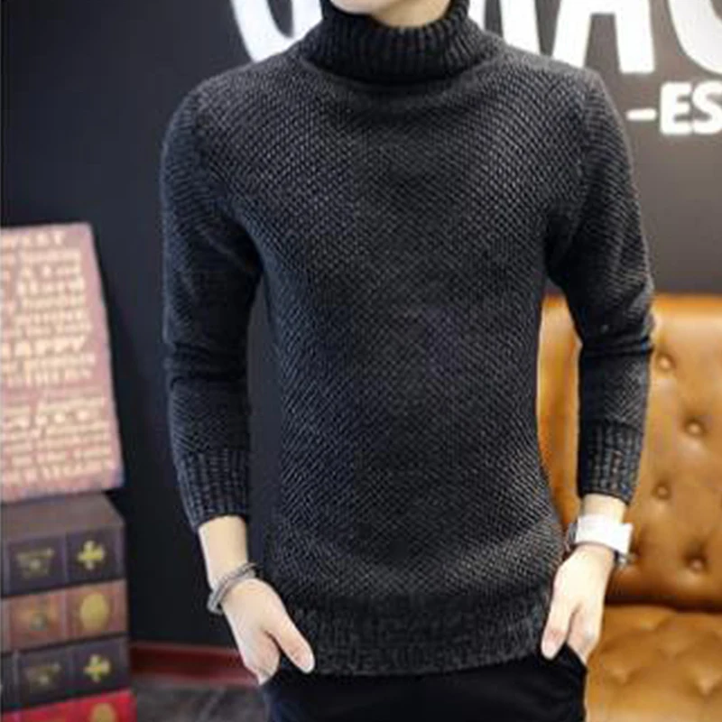 

2018 spring autumn sweater men Korean version solid color pullover men sweater warm full turtleneck oodji sweater pull homme