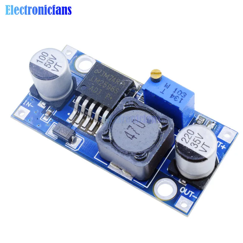 

2Pcs DC-DC Step Down Buck Converter Module LM2596 3.2V-40V To 1.25V-35V Adjustable Power Voltage Regulator 43x21x14mm