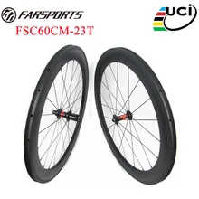 Super performance Top pro carbon wheels 60mm x 23mm clincher tubeless ready bike wheels DT 240s