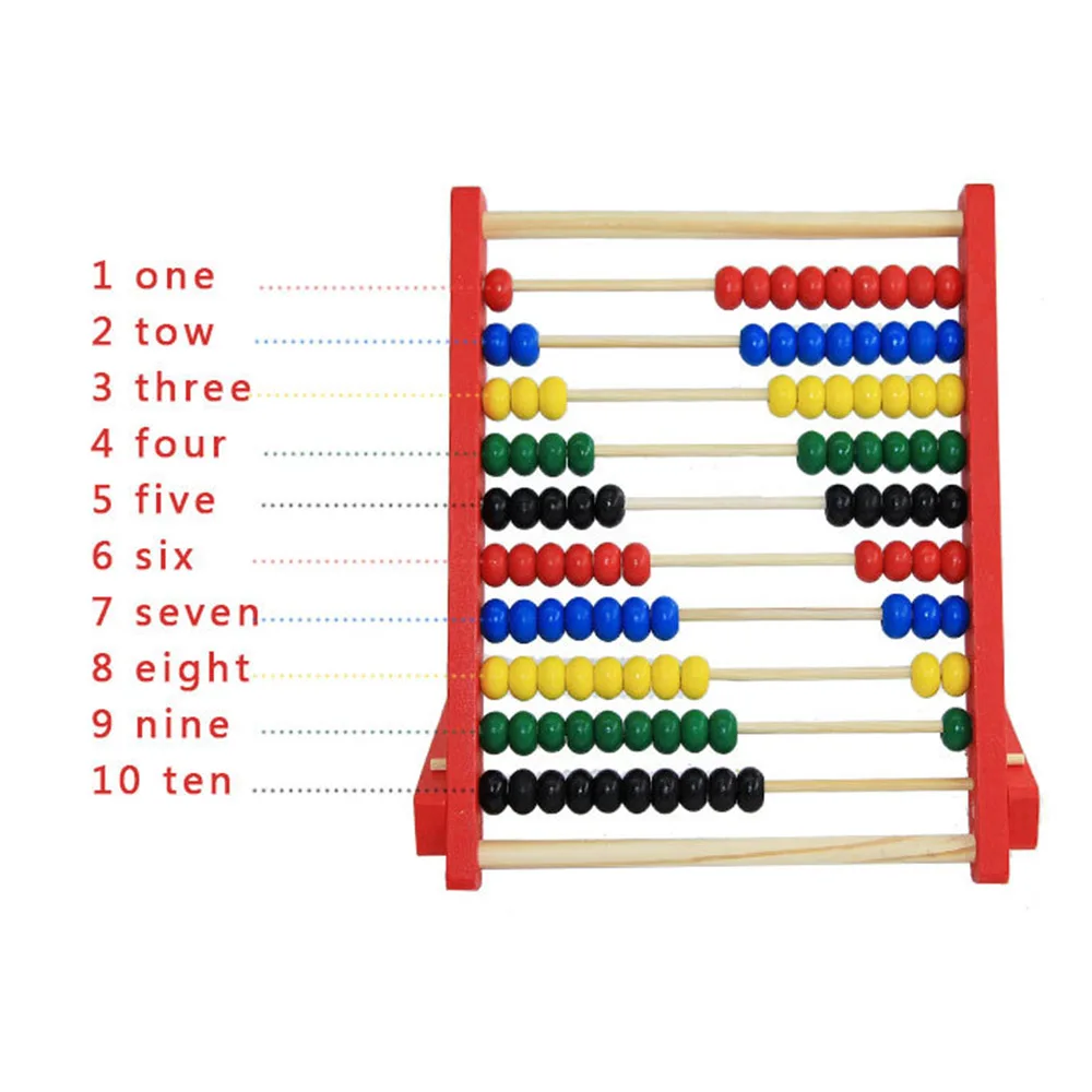 24CM Wooden Bead Abacus Counting Frame Childrens Kids Educational Maths Toys US 