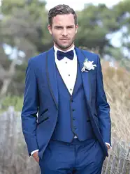 2019 последние конструкции пальто брюки Темно-синие свадебный костюм для Для мужчин костюмы под заказ Классический смокинг Комплект из 3-х