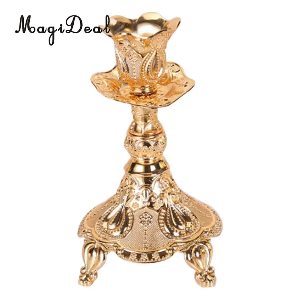 Vintage Candelabra Metal Desktop Candleholder 1/3/5 Head Antique Candlestick Votive Mood Lighting Holder Fixtures