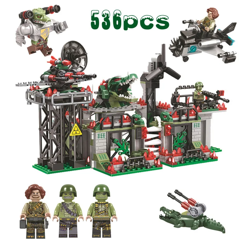 

Marvel DC Super heroes Military series SWAT Figures Crocodile Mech Command Center Building Blocks Toys For Kids Christmas Gifts