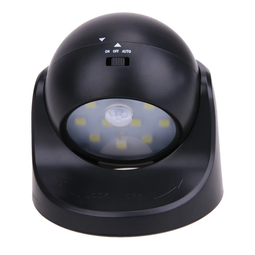 Датчик движения PIR 9 светодиодный Ночной светильник с вращением на 360 градусов, беспроводной детектор, Ночной светильник, настенный светильник, Автоматическое включение/выключение, шкаф, светильник для прихожей