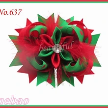 Новые 300 шт. 4." дюйма f-романтический волосы Луки клип перо луки девушка Перо Заколки