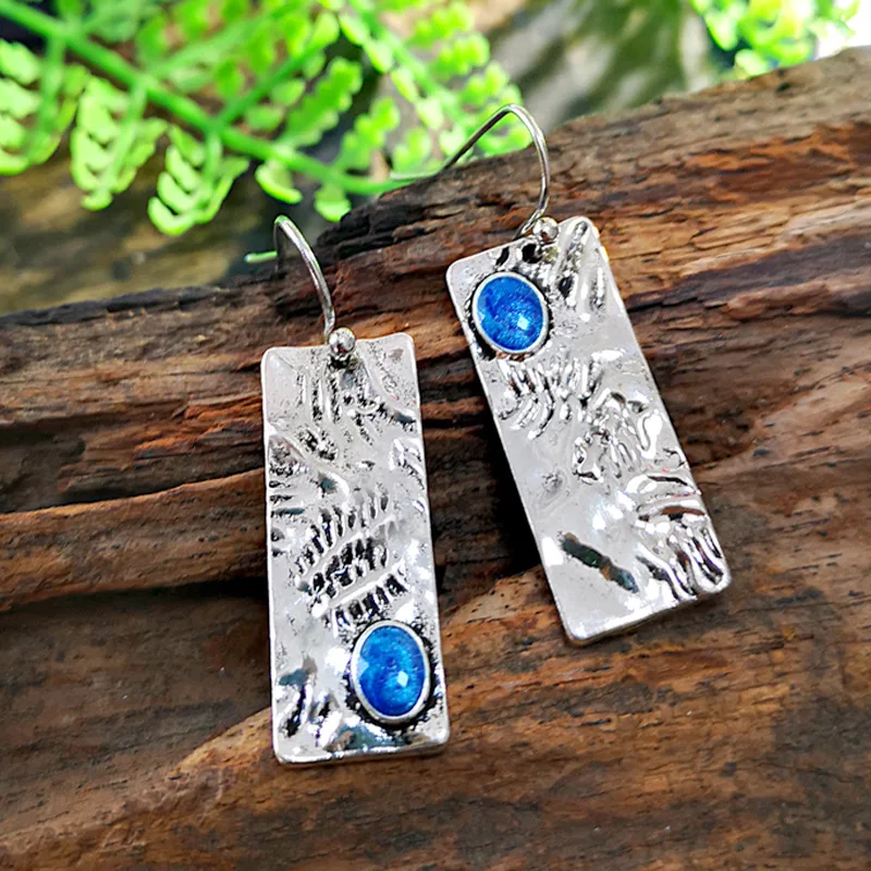 Индийские украшения металла Vintage Opal серьги 2019 Boho античный этнический Серебряный
