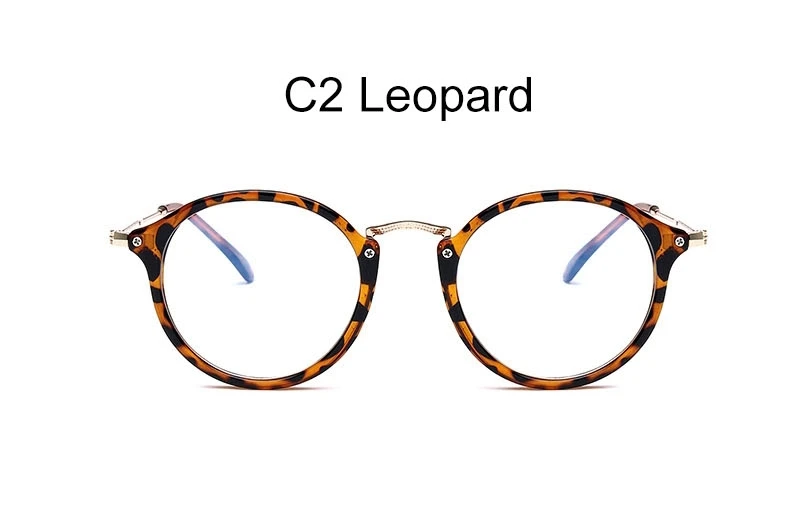 Ретро оптические очки для женщин, прозрачные очки кошачий глаз, прозрачные круглые очки для женщин, синий светильник, компьютерные очки для женщин - Цвет оправы: C2 Leopard