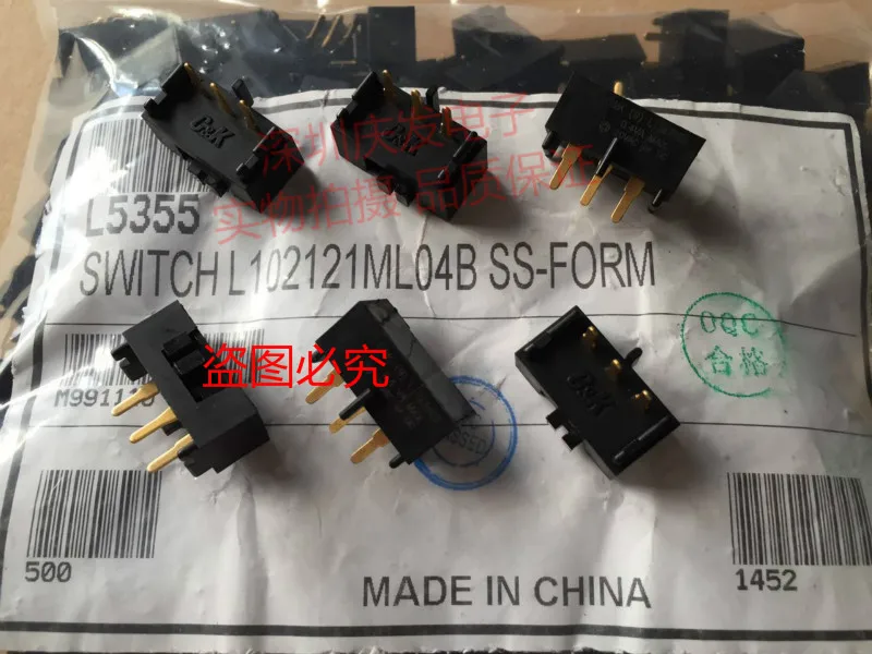 

Original new 100% US import L102121ML04B toggle switch 3pin 2gear 0.4VA side-toggle sliding switch handle length 2mm