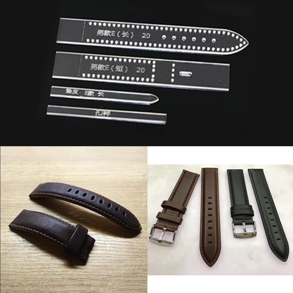 8 Pcs  DIY Watch Band Acrylic Template Leather Pattern Leather Craft Tools Leathercraft Tool