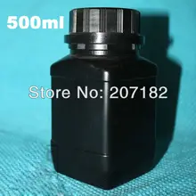 50 шт./партия) 500 мл/500 г Черная Квадратная бутылка HDPE, банка, твердая бутылка, пластиковая бутылка с внутренней крышкой