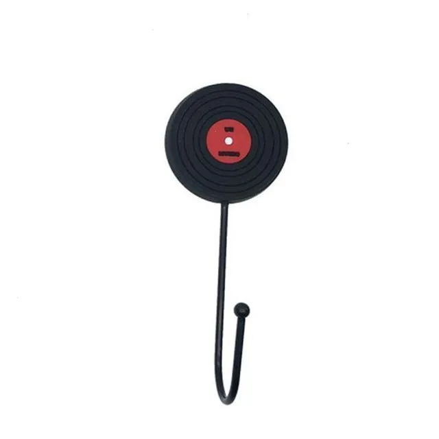 1pc Wall-mounted Ornamental Hook Home Widget Coat Hook Retro Tape Disk Shape Hanger Coat Key Holder Rack Housekeeper Minimalist - Цвет: Record Shape Hook