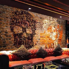 Пользовательские 3D настенные фрески обои Европейский стиль ретро граффити люди голова кирпичная стена фон художественные Обои фреска де Parede 3D