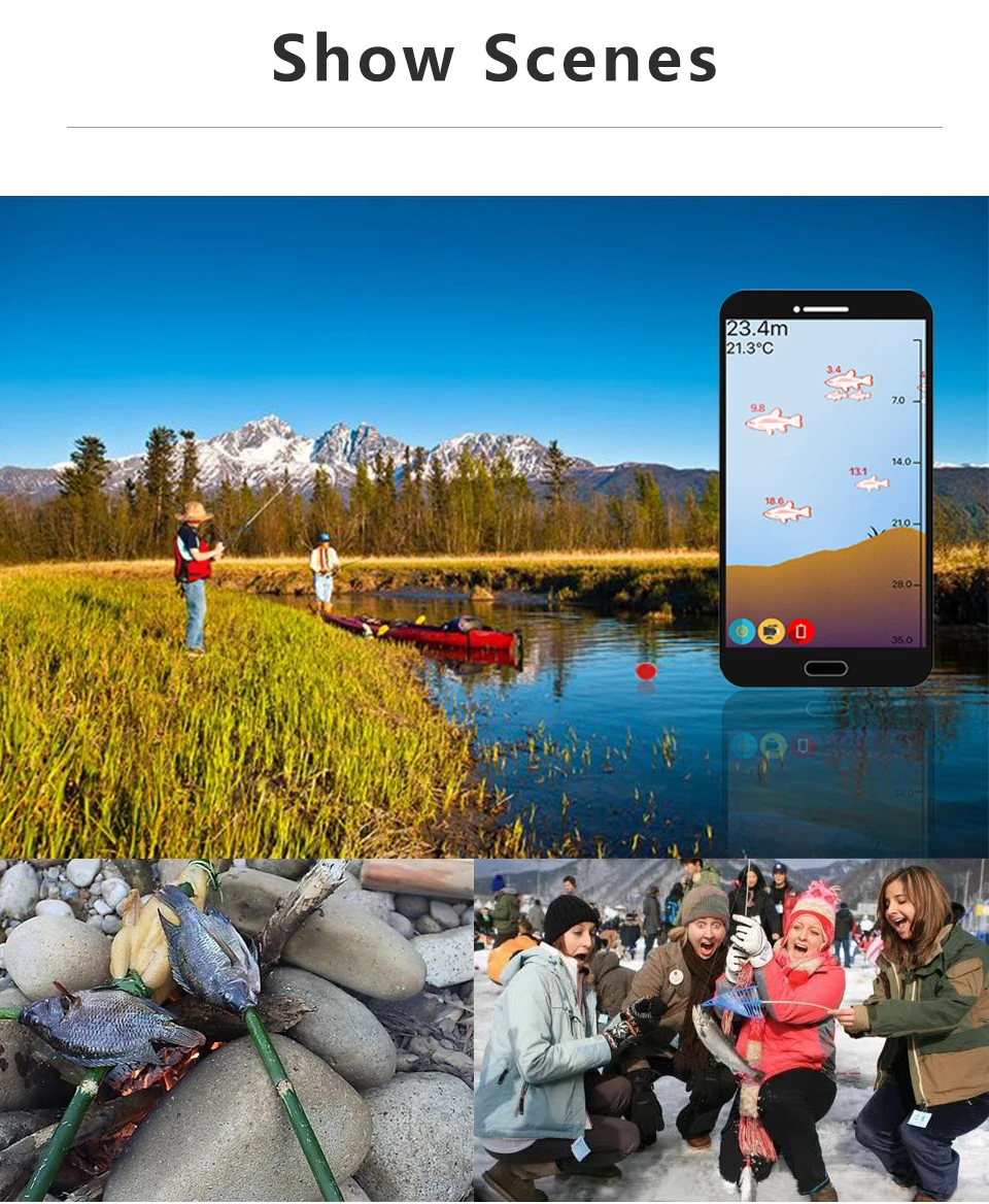 Erchang F3W перезаряжаемый беспроводной Bluetooth глубина морского озера рыбы обнаружения эхолот Sener рыболокатор для рыбалки IOS Android