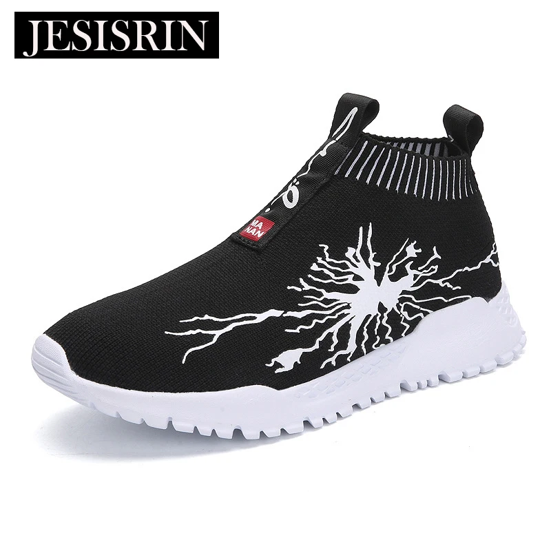 

Lightning men's high-top boots thick-bottomed knit old shoes breathable outdoor casual couple shoes 35-44