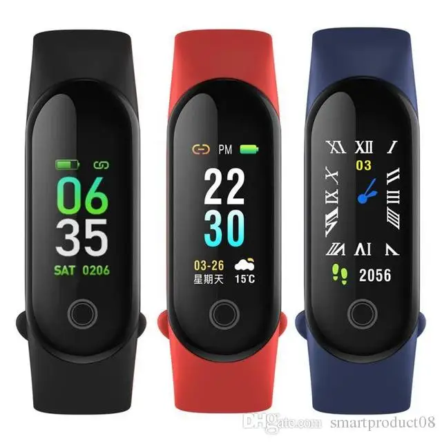 

M3 Smart Bracelet Wristband Pedometer Sleep Monitoring Heart Rate Blood Pressure Pulse OLED Fitness Tracker Smart Watch