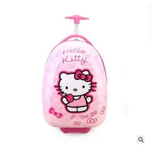Cartoon Hello Kitty Para Niños Viajan bolso de la Carretilla con ruedas Maleta Niños Escolares Mochila Muchacho de La Muchacha del Cabrito Rodando maleta
