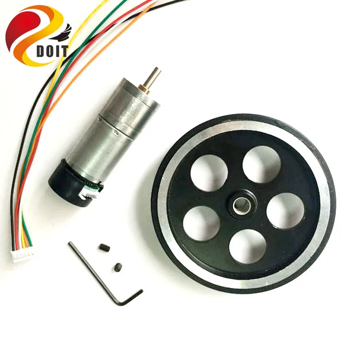 DOIT One Set Accessory for Robot Car Chassis with 1pcs 65mm Wheel +1 pcs Motor phi 4mm 9v/150rpm DIY Robotic Model RC Toy